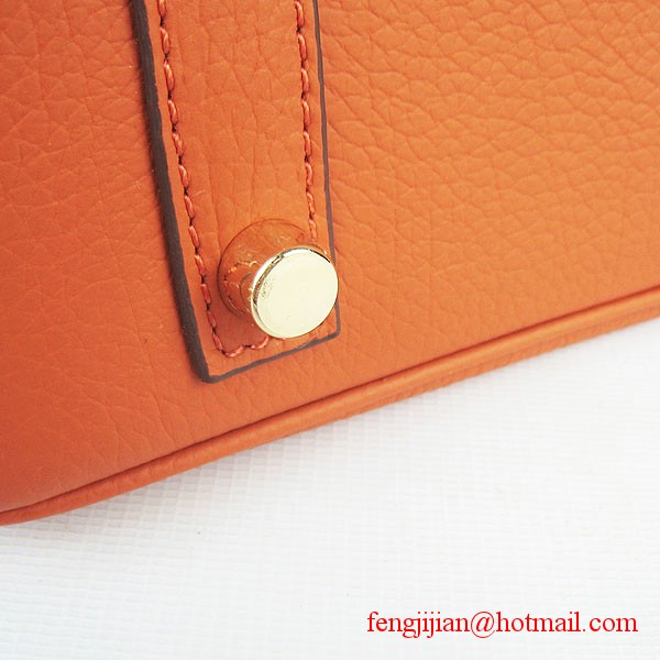 Hermes Birkin 35cm Tendon Veins Leather Bag Orange Gold Hardware